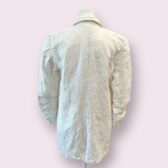 Joie 100% Linen Loralee Blazer White with Embroidery Women's Size 8 NWT - Picture 4 of 10